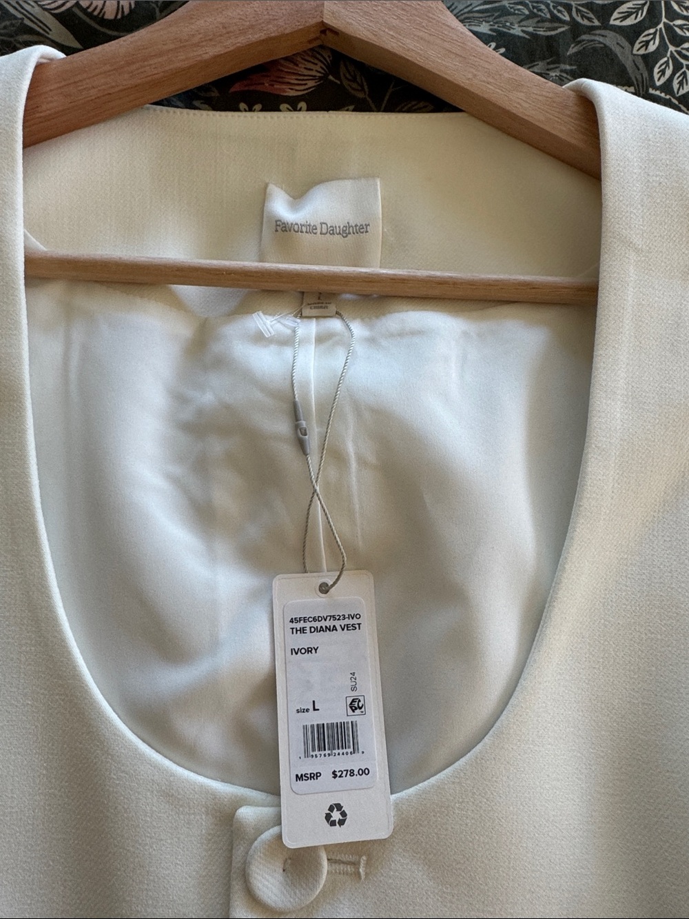 Favorite Daughter Cream Button-Front Dress Vest - Picture 2 of 5